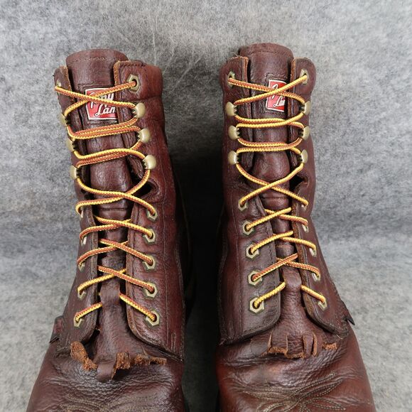 Tony Lama Shoes Mens 10 Boots Work Timber Lace Up Leather Waterproof Utility Mid - Picture 4 of 16